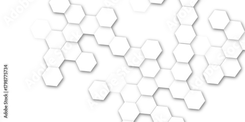 white honeycomb background. luxury backdrop design with hexagon patterns. 3d hexagonal background with shadows. geometric mesh cell texture.