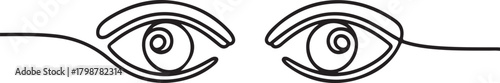 Continuous line pair of eyes medical concept illustration for anatomical and healthcare design