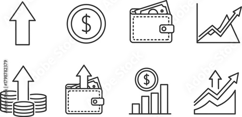 Money and finance icons set