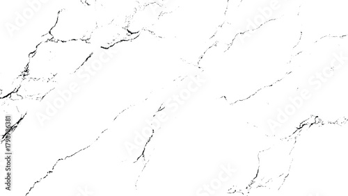 White marble texture with subtle black veins and crack-like abstract background isolated on transparent background, Vector, illustration.