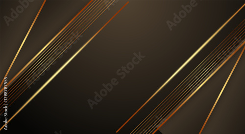 Elegant dark luxury background with metallic bronze lines for premium modern design.