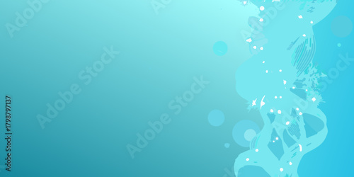 Abstract flowing turquoise blue gradient background with organic shapes and sparkling light effects