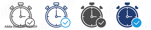 time icon set multiple style