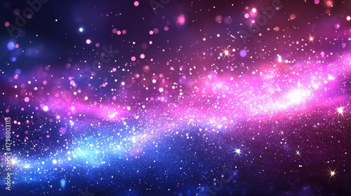 Cosmic Sparkle and Colorful Nebula with Stars in Deep Space