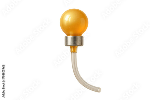 Nasogastric tube guidewire handle and stylet for medical feeding or medication administration, transparent background