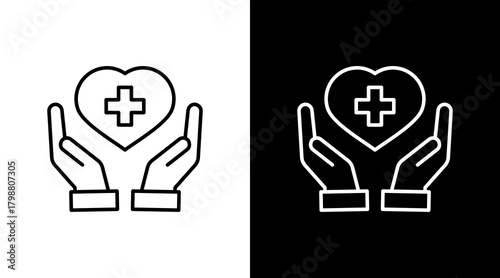Healthcare White Icon Set Design