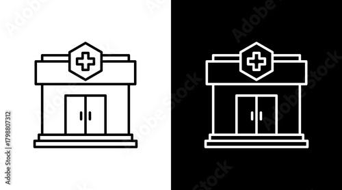Clinic White Icon Set Design