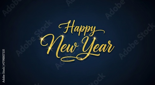 Happy New Year Celebration Festive Glitter Greeting Card Design