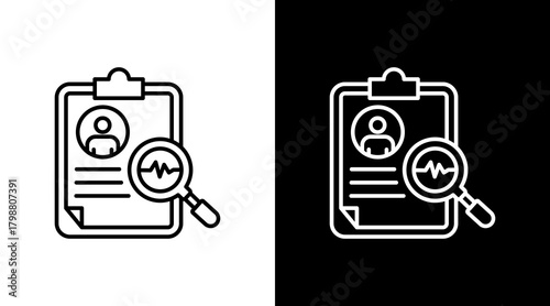 Medical Report White Icon Set Design