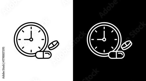 Clock White Icon Set Design