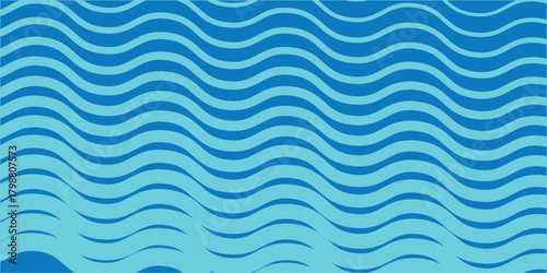 Blue seamless wave pattern design with flowing ocean-style lines