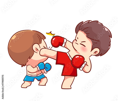 High Impact Chibi Muay Thai Punch to the Head Attack