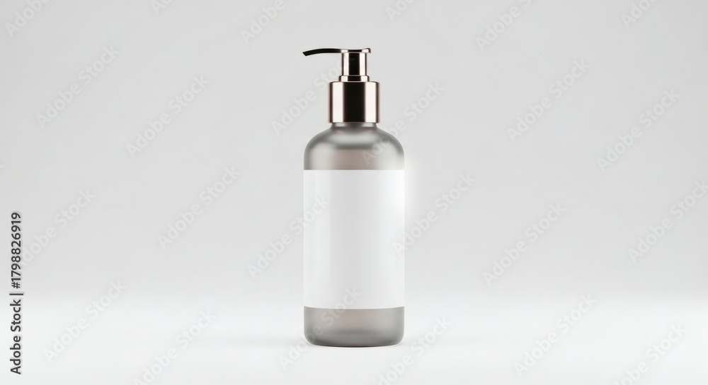 Obraz premium Elegant Packaging Mockup for Cosmetic Dispenser Bottle with White Label - Realistic Presentation