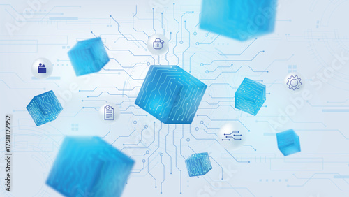 Blockchain Data Blocks Network Technology Background