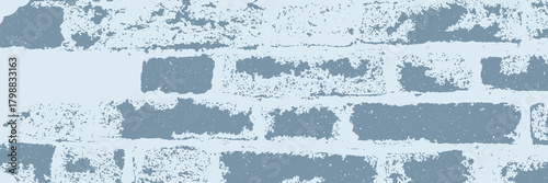 Textured brick wall. Trendy halftone collage. The brick wall has a textured surface with rough areas, creating an artistic backdrop.