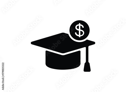 Graduation Cap Icon Representing Tuition Cost