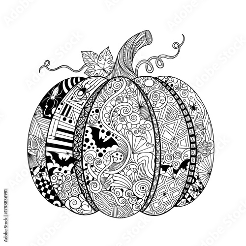 Hand-Drawn Line Art Pumpkins Collection for Autumn and Halloween