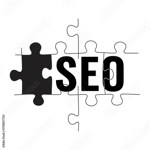 Boost Your Business with SEO Strategy - Puzzle Pieces Connecting to Success Online and Driving Traffic to Websites for Powerful Digital Growth and Reach