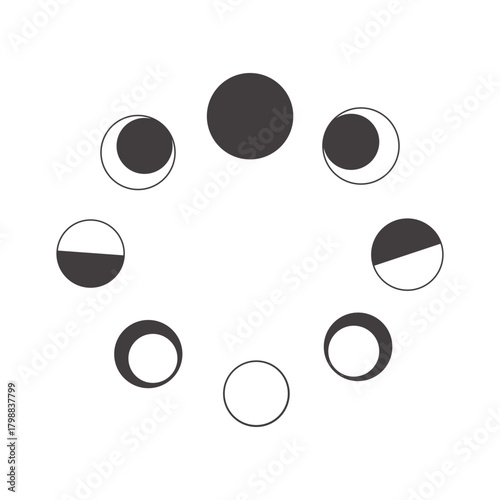 Circular Moon Phases Diagram