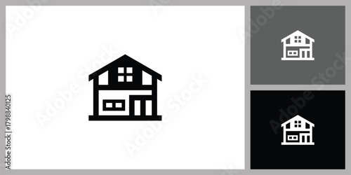 Modern House Icon for Real Estate