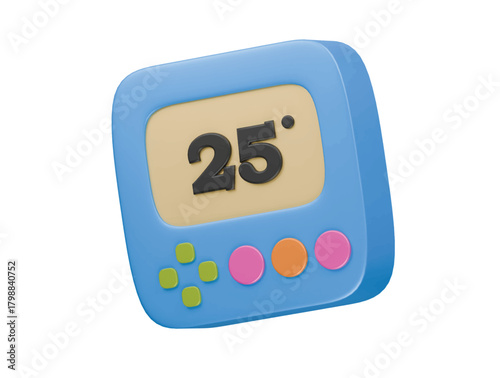 smart thermostat icon 3d illustration render