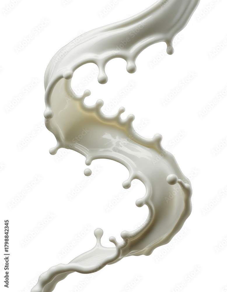 Fototapeta premium White liquid splash isolated on a transparent background