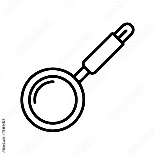 Simple line art illustration of a magnifying glass for investigation and discovery