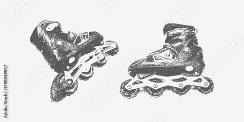 Get Skating shoes, adjustable roller, Artistic Roller Skates Design,  with experimental grunge dotted texture