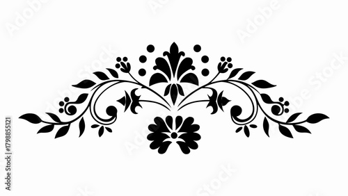 Elegant floral flourish artwork for sophisticated designs, invitations, and creative projects; perfect for adding a touch of vintage charm and timeless style