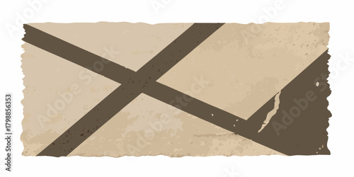 Vintage envelope with cross pattern and torn edges on textured paper