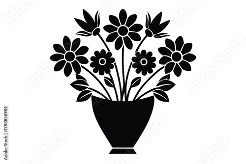 holiday flower arrangement vector icon  silhouette