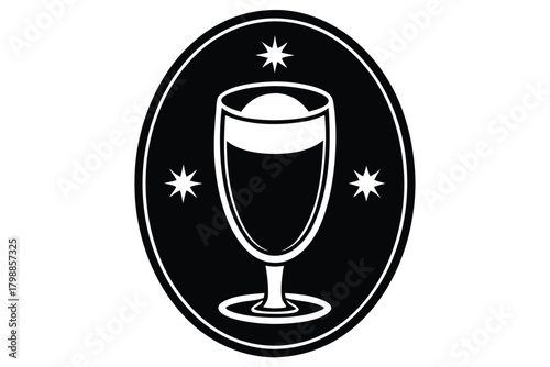 eggnog glass vector icon silhouette