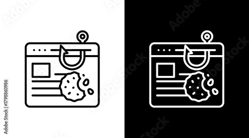 Cookie Theft White Icon Set Design