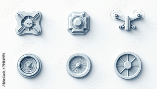 Smart Mobility Icons 3D Vector Autonomous Navigation Elements