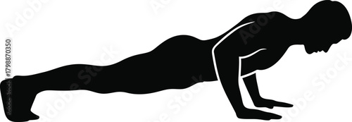 Silhouette of a person doing a push up exercise
