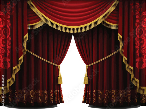 Vector art of stage curtains