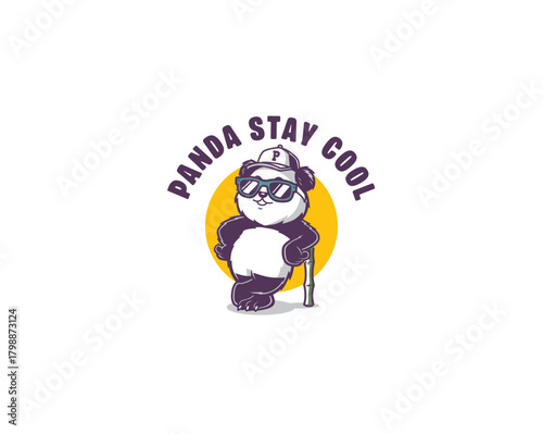 panda stay cool character illustration