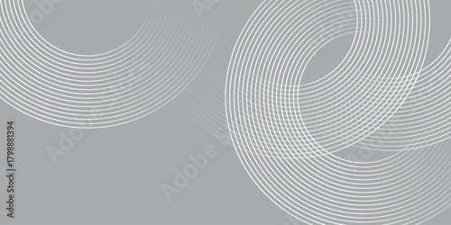 Abstract white glowing geometric lines on gray background. Modern shiny blue circle lines pattern. modern design eps10 vector illustration