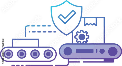 Digital security network data flow protection icon vector