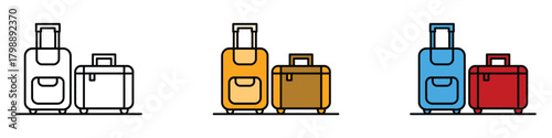 Baggage, luggage icon vector. travel blogs, vacation deals, and exciting journey symbol. vector illustration.