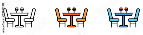 Dinner table icon vector. romantic dinner, special occasion celebration symbol. vector illustration.