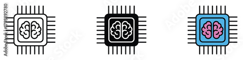 Intelligent system micro chip icon vector. Digital Intelligence and Machine Learning symbol. vector illustration.