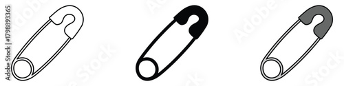 Safety pin icon vector. clothing, crafts, and emergency repairs symbol. vector illustration.