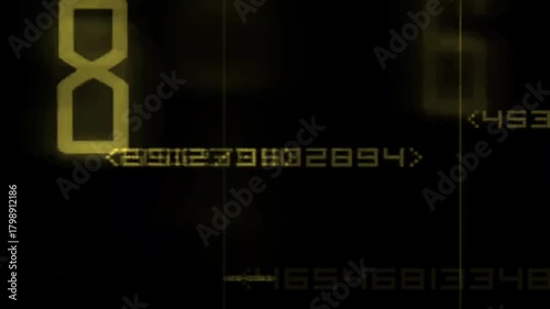 The matrix glitch effect in the black background.