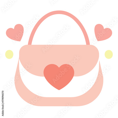 Baby girl diaper bag vector illustration soft pin.