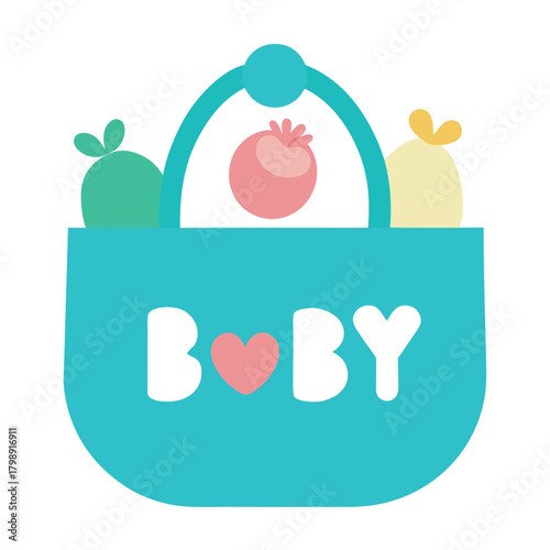Nature inspired baby product logo featuring bag an (1).