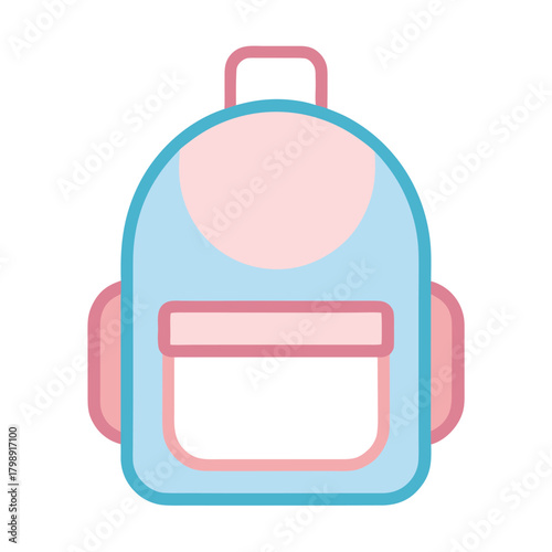 Simple line filled baby school bag pastel borders.