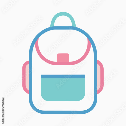 Simple line filled baby school bag pastel borders (1)