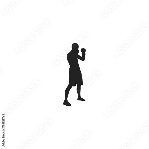 Silhouette of a boxing athlete