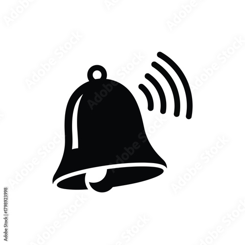 Vector illustration of bell ringing icon